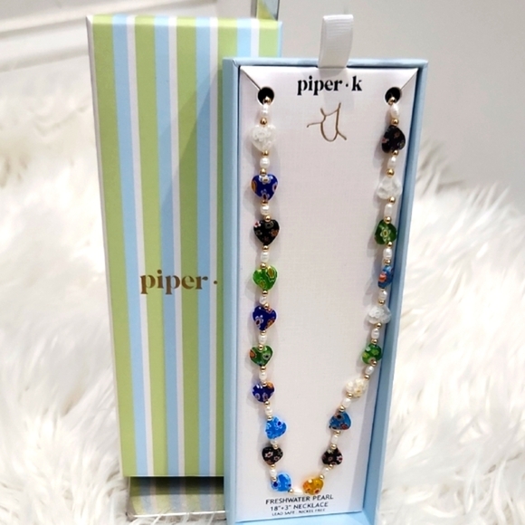 🔹️Piper K 🔹️ Multicolor Freshwater Pearl Beaded 18" Necklace ✨️💙 - Picture 2 of 6